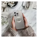 Glam Apple iPhone 16 Plus szilikon tok kameravédő-lencsével, ezüst