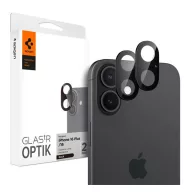   Spigen Glas.tR Optik Apple iPhone 16 Plus / iPhone 16 Tempered kameravédő fólia, fekete (2db)