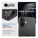 Spigen Glas.tR Optik Apple iPhone 16 Plus / iPhone 16 Tempered kameravédő fólia, fekete (2db)