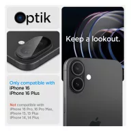   Spigen Glas.tR Optik Apple iPhone 16 Plus / iPhone 16 Tempered kameravédő fólia, fekete (2db)