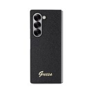   Guess PC/TPU Glitter Flakes Metal Logo Samsung Galaxy Z Fold 6 hátlap tok, fekete