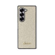   Guess PC/TPU Glitter Flakes Metal Logo Samsung Galaxy Z Fold 6 hátlap tok, arany