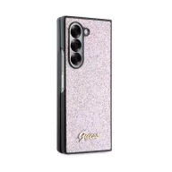   Guess PC/TPU Glitter Flakes Metal Logo Samsung Galaxy Z Fold 6 hátlap tok, rózsaszín