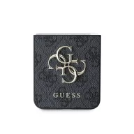   Guess 4G Metal Logo PU Samsung Galaxy Z Flip 6 / Flip 7 FE hátlap tok, szürke