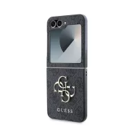   Guess 4G Metal Logo PU Samsung Galaxy Z Flip 6 / Flip 7 FE hátlap tok, szürke