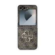   Guess 4G Metal Logo PU Samsung Galaxy Z Flip 6 / Flip 7 FE hátlap tok, barna