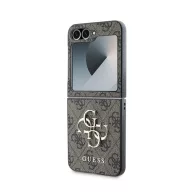   Guess 4G Metal Logo PU Samsung Galaxy Z Flip 6 / Flip 7 FE hátlap tok, barna