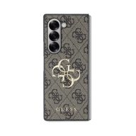   Guess 4G Metal Logo PU Samsung Galaxy Z Fold 6 hátlap tok, barna