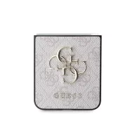   Guess 4G Metal Logo PU Samsung Galaxy Z Flip 6 / Flip 7 FE hátlap tok, rózsaszín