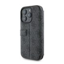 Guess 4G Metal Logo iPhone 16 Pro flip/oldalra nyíló tok, fekete GUBKP16L4GMGGR