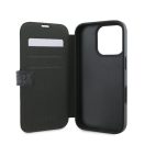 Guess 4G Metal Logo iPhone 16 Pro flip/oldalra nyíló tok, fekete GUBKP16L4GMGGR