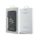 Guess 4G Metal Logo iPhone 16 Pro flip/oldalra nyíló tok, fekete GUBKP16L4GMGGR