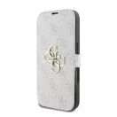 Guess 4G Metal Logo iPhone 16 flip/oldalra nyíló tok, rózsaszín GUBKP16S4GMGPI
