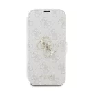 Guess 4G Metal Logo iPhone 16 flip/oldalra nyíló tok, rózsaszín GUBKP16S4GMGPI