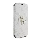 Guess 4G Metal Logo iPhone 16 flip/oldalra nyíló tok, rózsaszín GUBKP16S4GMGPI