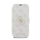 Guess 4G Metal Logo iPhone 16 Pro Max flip/oldalra nyíló tok, rózsaszín GUBKP16X4GMGPI