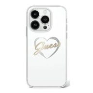   Guess IML Heart iPhone 16 Pro kemény hátlap tok, átlátszó GUHCP16LHCHGSPT