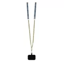 Guess Leather Metal Logo Strass Crossbody iPhone 16 Pro kemény hátlap tok, kék GUHCP16LP4TDSCPB