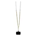 Guess Leather Metal Logo Strass Crossbody iPhone 16 Pro kemény hátlap tok, rózsaszín GUHCP16LP4TDSCPP