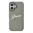 Guess IML Heart iPhone 16 Plus kemény hátlap tok, fekete GUHCP16MHCHGSPK