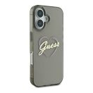 Guess IML Heart iPhone 16 Plus kemény hátlap tok, fekete GUHCP16MHCHGSPK