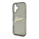 Guess IML Heart iPhone 16 Plus kemény hátlap tok, fekete GUHCP16MHCHGSPK