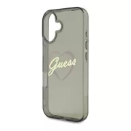   Guess IML Heart iPhone 16 Plus kemény hátlap tok, fekete GUHCP16MHCHGSPK