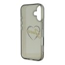 Guess IML Heart iPhone 16 Plus kemény hátlap tok, fekete GUHCP16MHCHGSPK