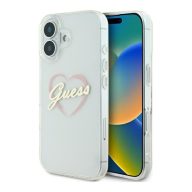   Guess IML Heart iPhone 16 plus kemény hátlap tok, átlátszó GUHCP16MHCHGSPT