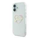 Guess IML Heart iPhone 16 plus kemény hátlap tok, átlátszó GUHCP16MHCHGSPT