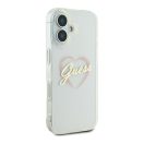 Guess IML Heart iPhone 16 plus kemény hátlap tok, átlátszó GUHCP16MHCHGSPT