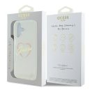 Guess IML Heart iPhone 16 plus kemény hátlap tok, átlátszó GUHCP16MHCHGSPT