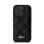 Guess Quilted Metal Logo iPhone 16 Plus kemény hátlap tok, fekete GUHCP16MPSQSQSK