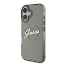 Guess IML Heart iPhone 16 kemény hátlap tok, fekete GUHCP16SHCHGSPK
