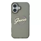 Guess IML Heart iPhone 16 kemény hátlap tok, fekete GUHCP16SHCHGSPK
