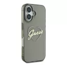 Guess IML Heart iPhone 16 kemény hátlap tok, fekete GUHCP16SHCHGSPK