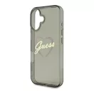 Guess IML Heart iPhone 16 kemény hátlap tok, fekete GUHCP16SHCHGSPK
