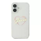 Guess IML Heart iPhone 16 kemény hátlap tok, átlátszó GUHCP16SHCHGSPT