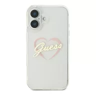   Guess IML Heart iPhone 16 kemény hátlap tok, átlátszó GUHCP16SHCHGSPT