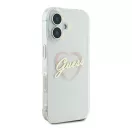 Guess IML Heart iPhone 16 kemény hátlap tok, átlátszó GUHCP16SHCHGSPT