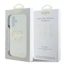 Guess IML Heart iPhone 16 kemény hátlap tok, átlátszó GUHCP16SHCHGSPT