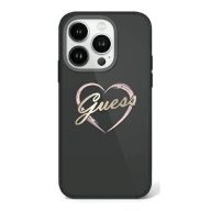   Guess IML Heart iPhone 16 Pro Max kemény hátlap tok, fekete GUHCP16XHCHGSPK