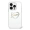 Guess IML Heart iPhone 16 Pro Max kemény hátlap tok, átlátszó GUHCP16XHCHGSPT