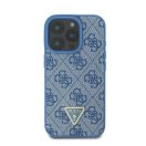 Guess Leather Metal Logo Strass Crossbody iPhone 16 Pro Max kemény hátlap tok, kék GUHCP16XP4TDSCPB