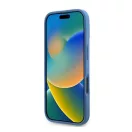 Guess Leather Metal Logo Strass Crossbody iPhone 16 Pro Max kemény hátlap tok, kék GUHCP16XP4TDSCPB