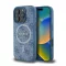 Guess 4G Ring Classic iPhone 16 Pro MagSafe kemény hátlap tok, kék GUHMP16LG4GFRB