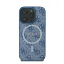 Guess 4G Ring Classic iPhone 16 Pro MagSafe kemény hátlap tok, kék GUHMP16LG4GFRB