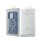 Guess 4G Ring Classic iPhone 16 Pro MagSafe kemény hátlap tok, kék GUHMP16LG4GFRB