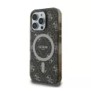 Guess IML 4G Background iPhone 16 Pro MagSafe kemény hátlap tok, barna GUHMP16LH4DTEW