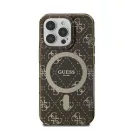 Guess IML 4G Background iPhone 16 Pro MagSafe kemény hátlap tok, barna GUHMP16LH4DTEW